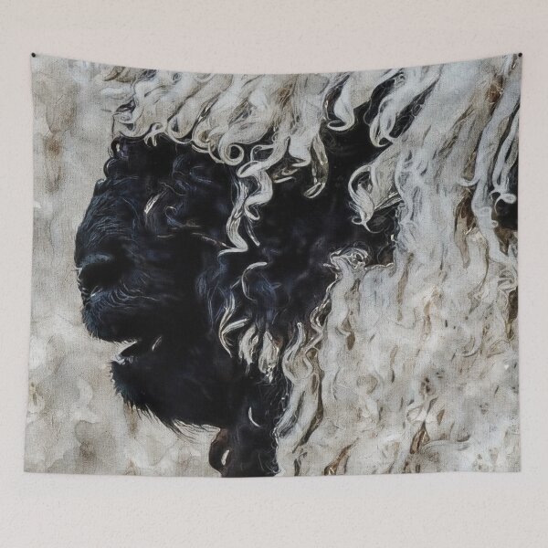 Item preview, Swiss Valais Blacknose Sheep, Fluffy  Valais Blacknose Sheep Art, Cute Swiss Sheep Farm Animal Portrait, Adorable Swiss Valais Blacknose Sheep  designed and sold by Paintcorner.