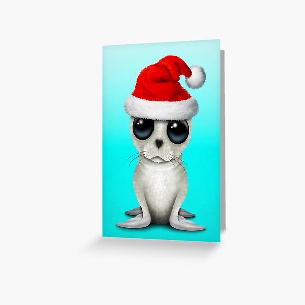 Item preview, Baby Arctic Seal Wearing a Santa Hat designed and sold by JeffBartels.