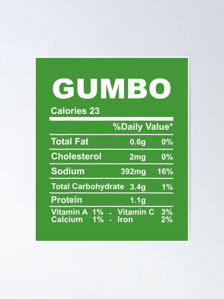 gumbo-nutrition-facts-thanksgiving-poster-for-sale-by-mertech-redbubble