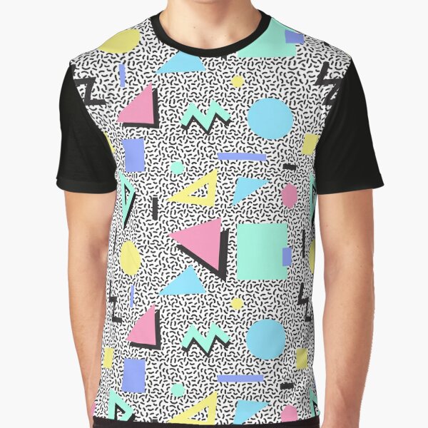 Eighties Memphis Pattern T-Shirt 80s Retro Designs Male Vintage T