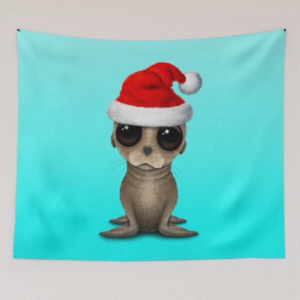 Item preview, Baby Sea Lion Wearing a Santa Hat designed and sold by JeffBartels.