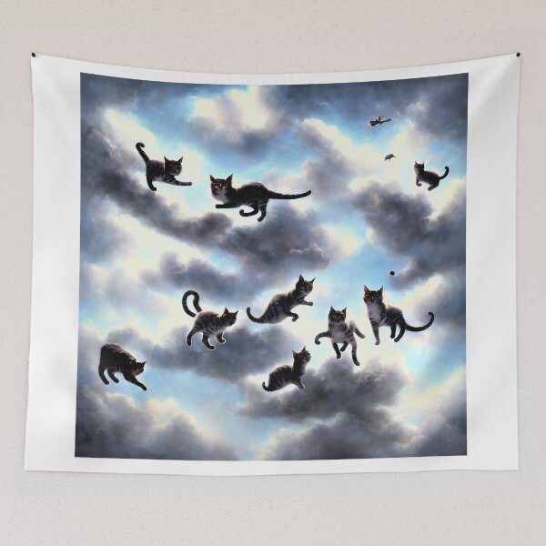 Item preview, Gatos voladores en el cielo designed and sold by David-Howells.