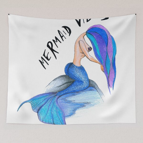 Item preview, Mermaid Vibes, Mermaid Tail, Positive Vibes, Magical Fantasy Art designed and sold by HighArtDesigns.