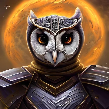 Vorschaubild zum Design AI Generated Art, War Owl von RabbitHoleMI