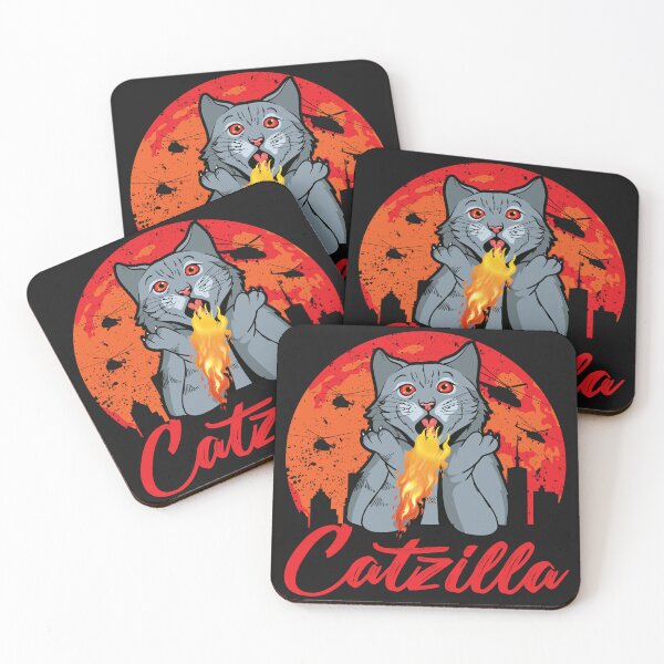 Item preview, Catzilla Funny Cat Lover Black Design designed and sold by RepublicOfFire.