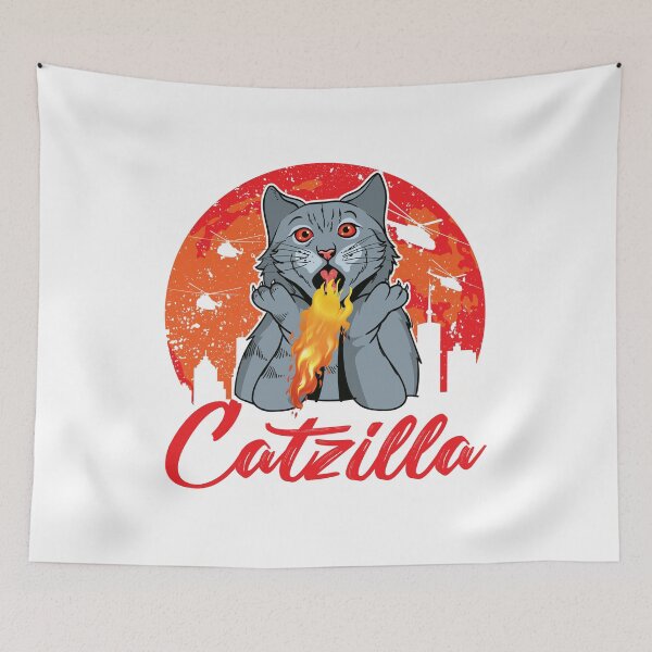 Item preview, Copy of Catzilla Funny Cat Lover White Design designed and sold by RepublicOfFire.