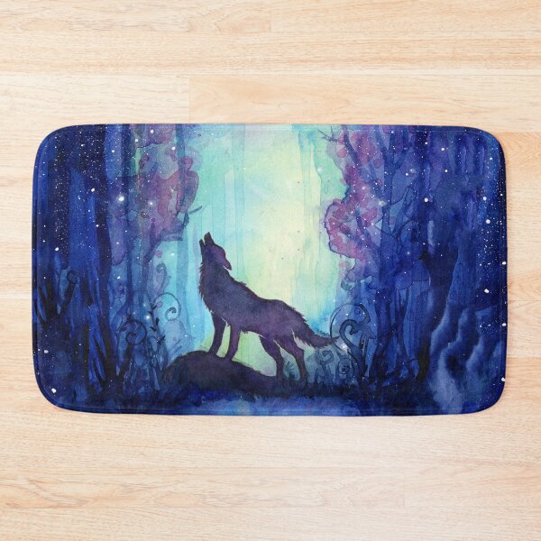 Item preview, Galaxy Wolf Howling in Forest designed and sold by Olga Shvartsur.
