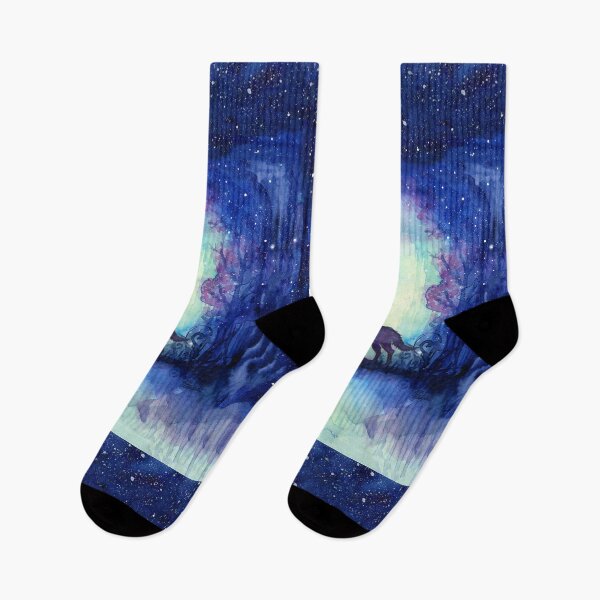 Item preview, Galaxy Wolf Howling in Forest designed and sold by Olga Shvartsur.