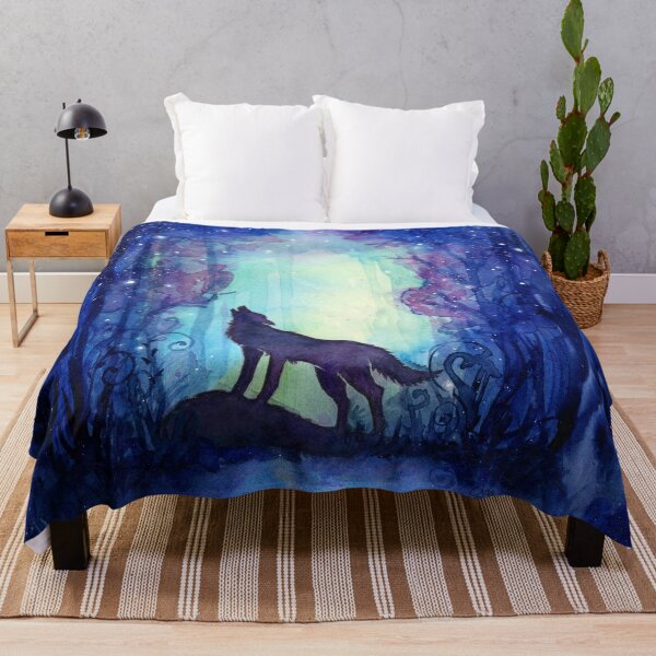 Item preview, Galaxy Wolf Howling in Forest designed and sold by Olga Shvartsur.