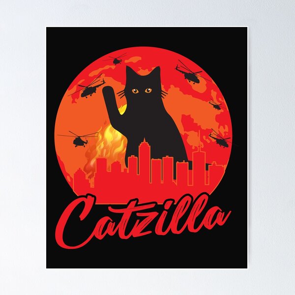 Item preview, Catzilla Funny Cute Cat Lover Design designed and sold by RepublicOfFire.