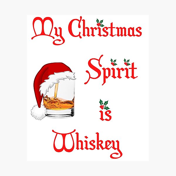 Item preview,  My Christmas Spirit is Whiskey - Whiskey Glass With santa Hat designed and sold by Georgy09.