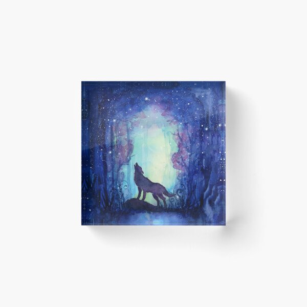 Item preview, Galaxy Wolf Howling in Forest designed and sold by Olga Shvartsur.