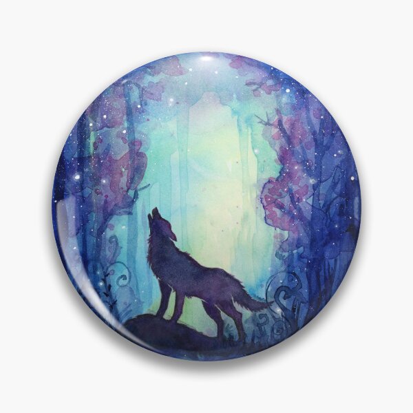 Item preview, Galaxy Wolf Howling in Forest designed and sold by Olga Shvartsur.
