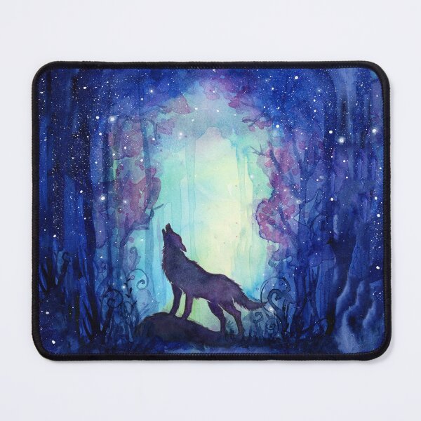 Item preview, Galaxy Wolf Howling in Forest designed and sold by Olga Shvartsur.