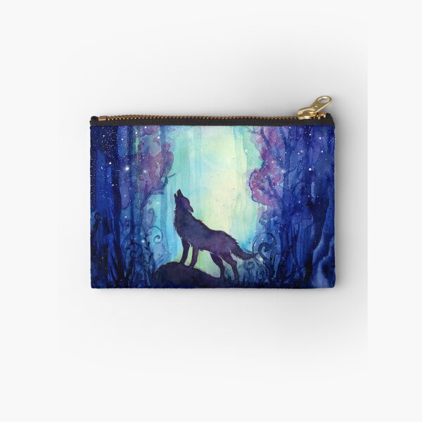 Item preview, Galaxy Wolf Howling in Forest designed and sold by Olga Shvartsur.