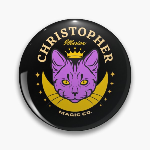 Item preview, CHRISTOPHER NAME: CHRISTOPHER PURPLE CAT FUNNY DESIGN. designed and sold by AlexRelax.