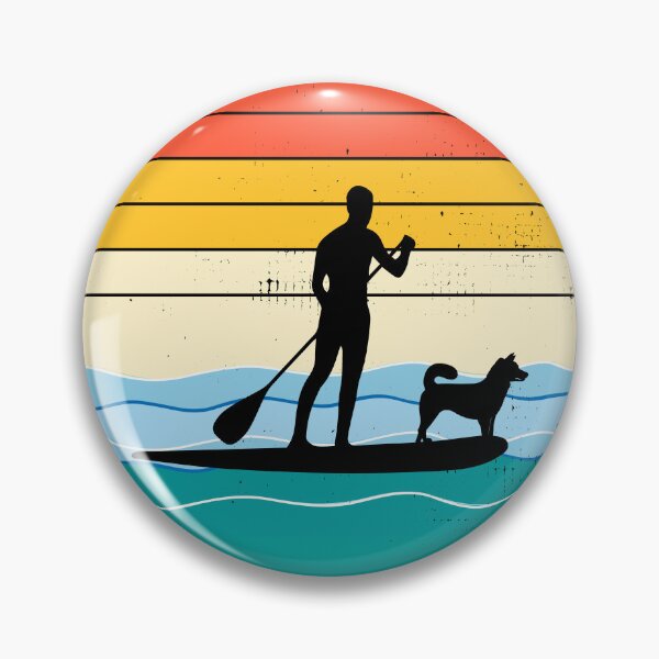 Item preview, Vintage Retro Paddleboarding SUP Paddleboard Dog Surfing designed and sold by TastefulTees.