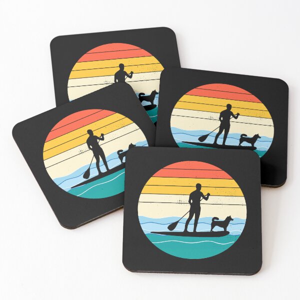 Item preview, Vintage Retro Paddleboarding SUP Paddleboard Dog Surfing designed and sold by TastefulTees.