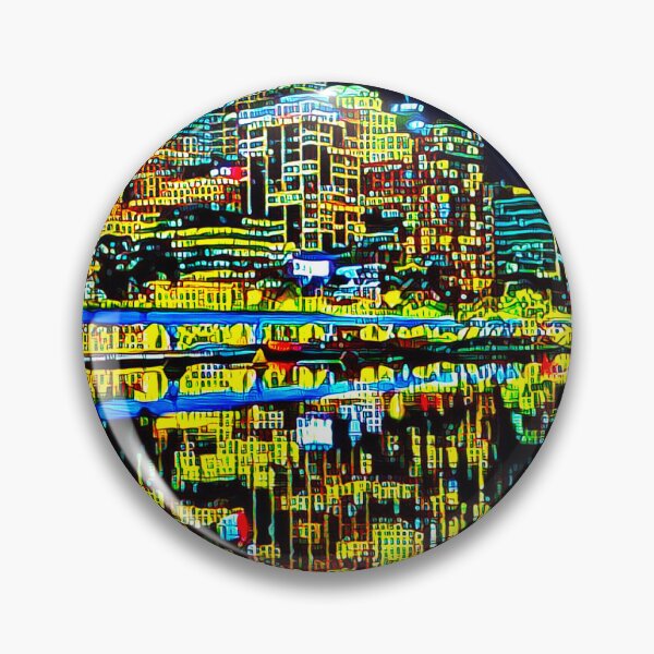 Item preview, Melbourne City CBD Yarra River Reflection Neon Night designed and sold by TastyTonic.