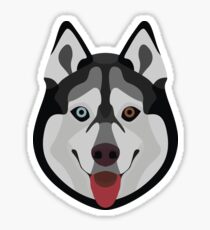 Illustration dogs face Siberian Husky Sticker