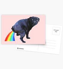 Pug Rainbow Postcards