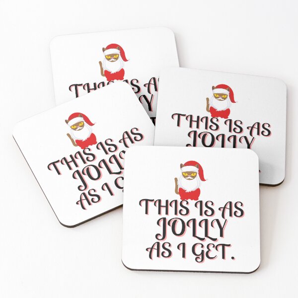Item preview, This is as jolly as I get. | funny introvert quotes | Christmas cat designed and sold by Confusion-Human.