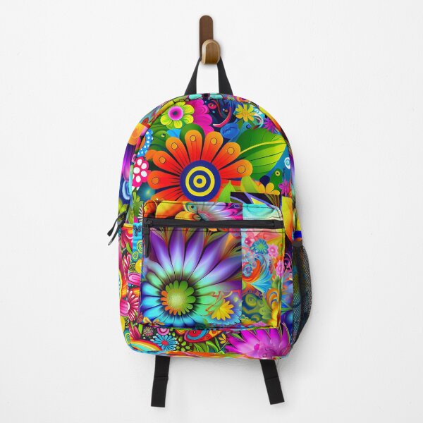 Item preview, Floral abstract art, happy, energizing, psychedelic, goofy, funky, groovy, colorful, colourful designed and sold by theplanetlove.