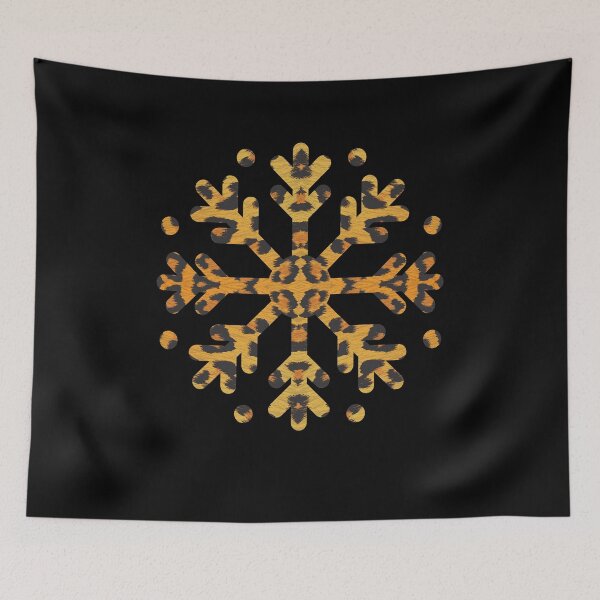 Item preview, Snowflake Leopard Print on Black Background designed and sold by artfulnotebook.