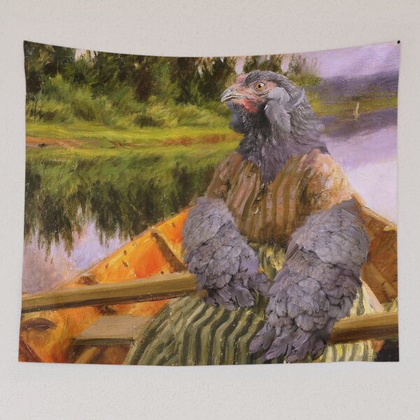 Aperçu de l'œuvre Capitaine de son propre navire créée et vendue par MuseumOfFineArtChickens GiftShop.
