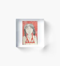 Black and White Girl Acrylic Block
