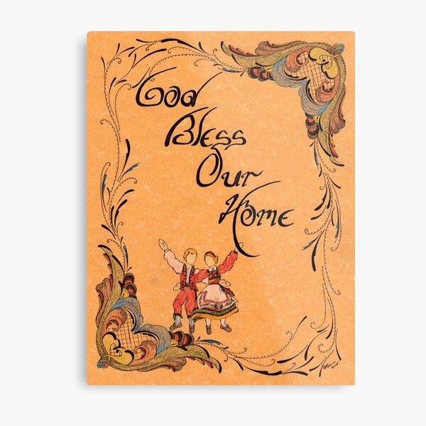 God Bless Our Home Metal Print