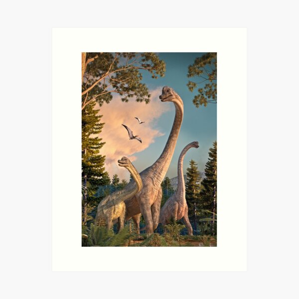 Brachiosaurus Walk Art Print