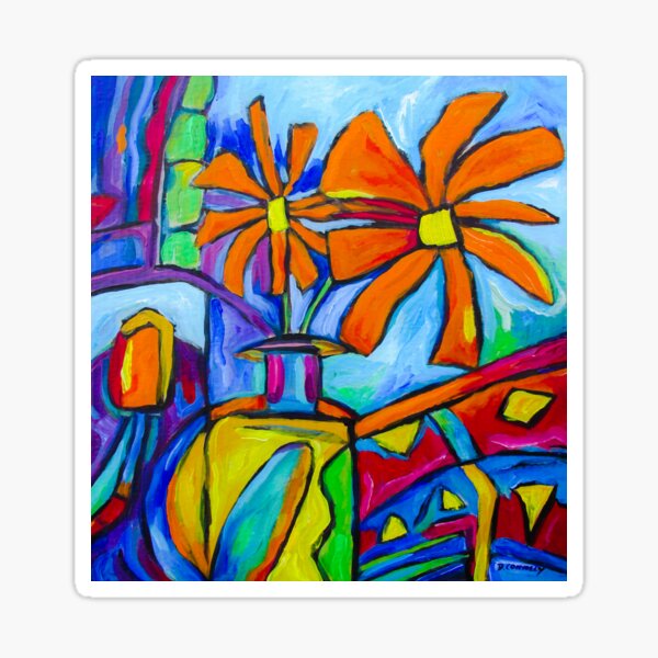 Orange Flowers Sticker