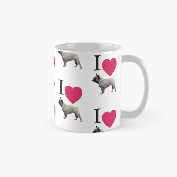 Aperçu de l'œuvre J'adore les bouledogues français I Frenchies coeur créée et vendue par BirdysBoutique.