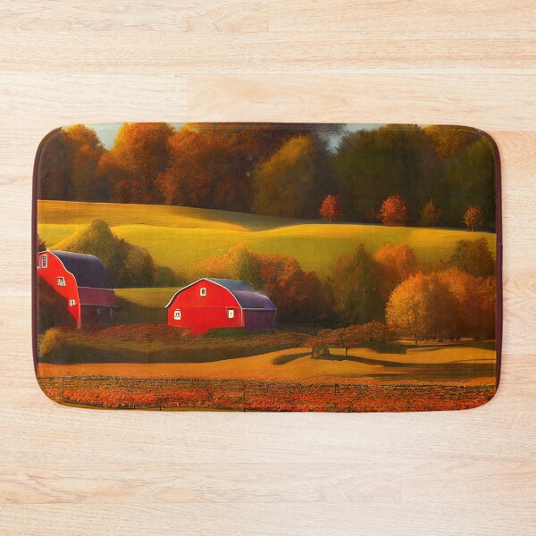 Item preview, Red Barn, Fall Pumpkins designed and sold by dabblerscorner.