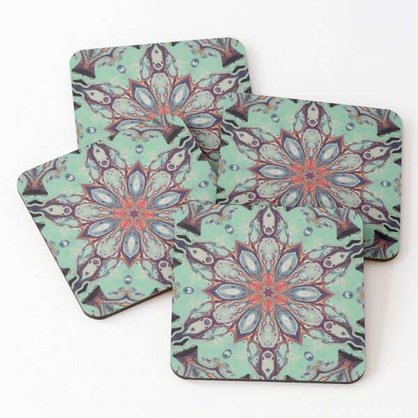 Item preview, 2447 - Vibrant Cyan Contrasting Kaleidoscope Design designed and sold by 44scarab.
