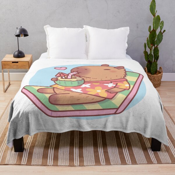 Item preview, Cute Capybara Chilling With Coconut Drink designed and sold by rustydoodle.