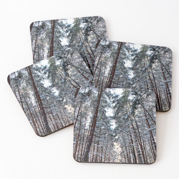 Item preview, View at the Sormovsky Park in Nizhny Novgorod with pine trees and snow designed and sold by Kristina Drozd.