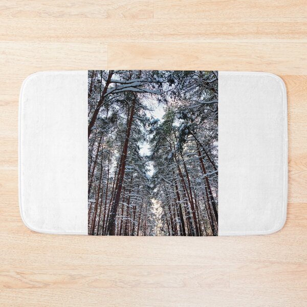 Item preview, View at the Sormovsky Park in Nizhny Novgorod with pine trees and snow designed and sold by Kristina Drozd.
