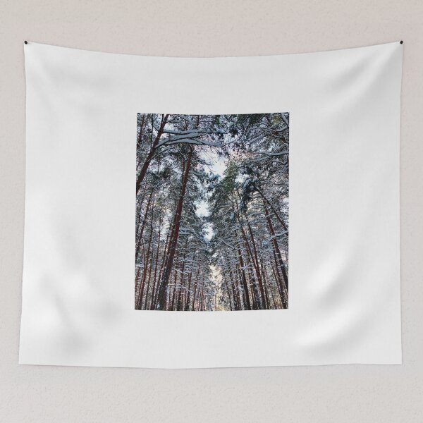 Item preview, View at the Sormovsky Park in Nizhny Novgorod with pine trees and snow designed and sold by Kristina Drozd.