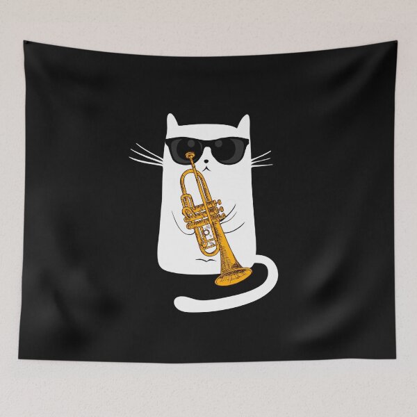 Item preview, Jazz Cat Live Tonight - Cool Smooth Trumpet Playing Design T-Shirt designed and sold by SithJedi.
