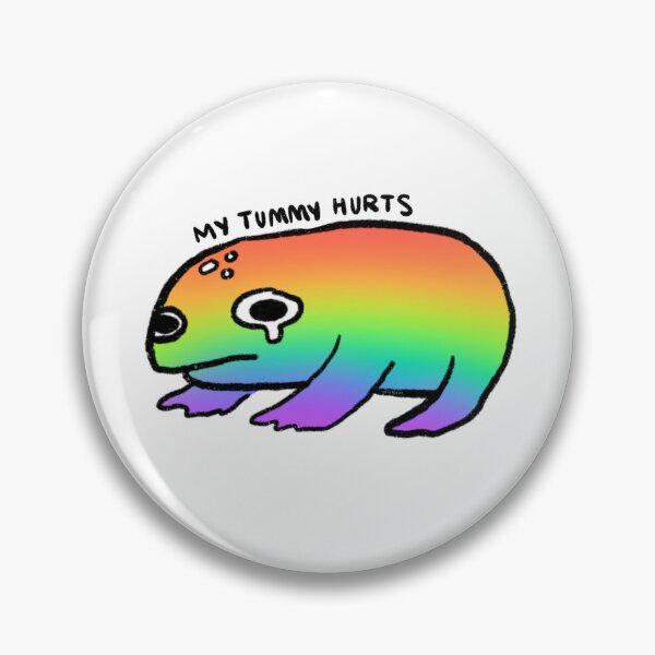 Item preview, rainbow frog my tummy hurts  designed and sold by iristocat.