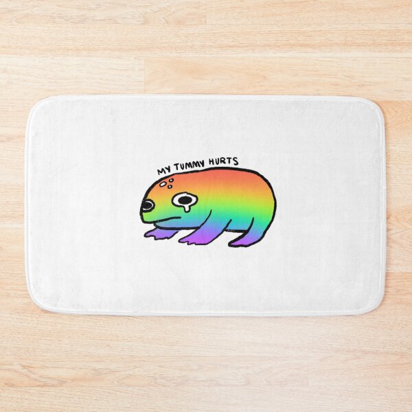 Item preview, rainbow frog my tummy hurts  designed and sold by iristocat.