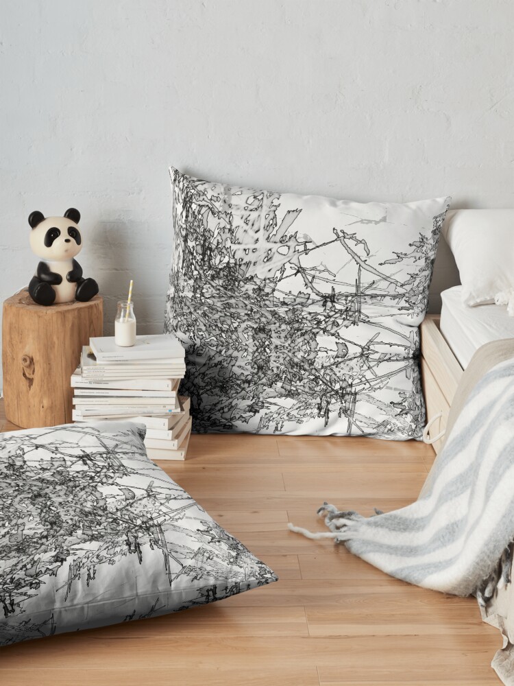 Alternate view of Edgy Black and White Floor Pillow