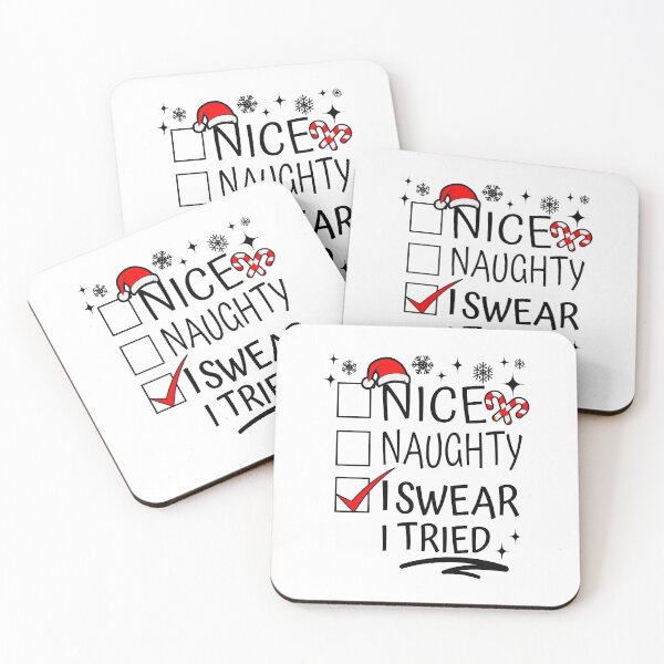 Item preview, Nice Naughty I Swear I Tried Funny Christmas Family Group Santa's List designed and sold by HalloweenGift.