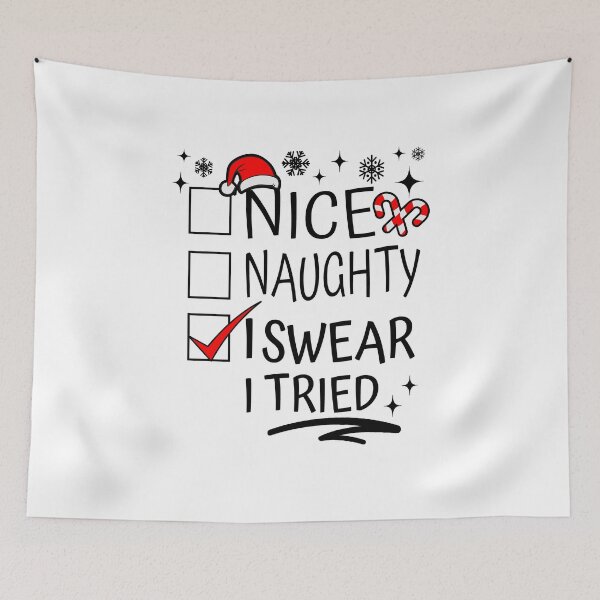 Item preview, Nice Naughty I Swear I Tried Funny Christmas Family Group Santa's List designed and sold by HalloweenGift.