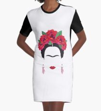 frida kahlo minimal illustration Mexico historical artis Graphic T-Shirt Dress