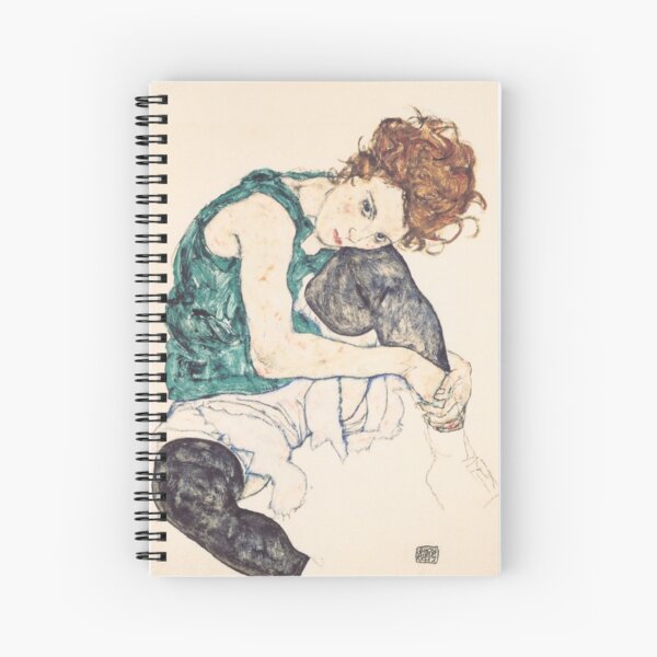 Egon Schiele "Seated Woman with Bent Knee", 1917" Spiral Notebook