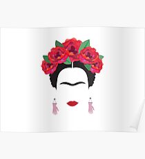 frida kahlo minimal illustration Mexico historical artis Poster