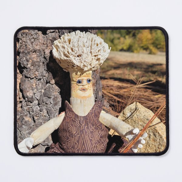 Item preview, Lions Mane mushroom doll, takes a nature break. designed and sold by Boni  Woodland.